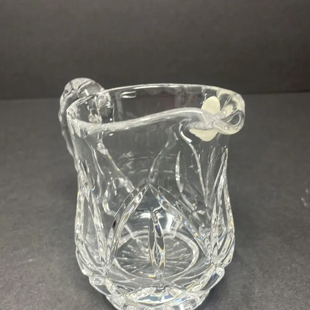 Vintage Cut Glass Crystal Creamer & Sugar Bowl with Lid